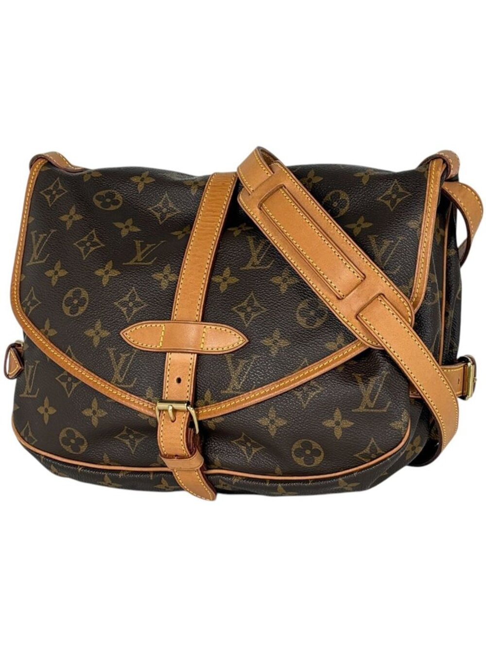 Louis Vuitton Saumur 30 Crossbody Shoulder Bag Monogram Brown - Picture 1 of 9